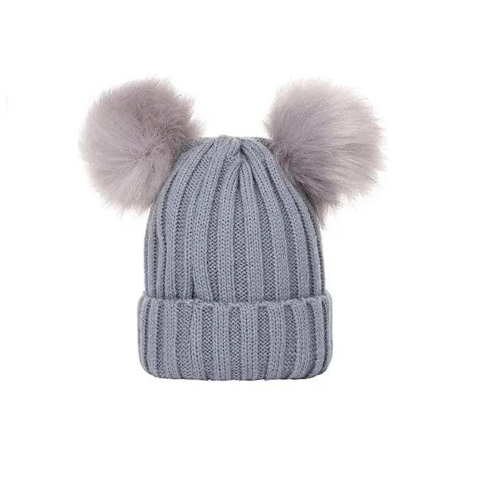 Gorro De Invierno Para Bebés Niños Y Niñas Gris claro