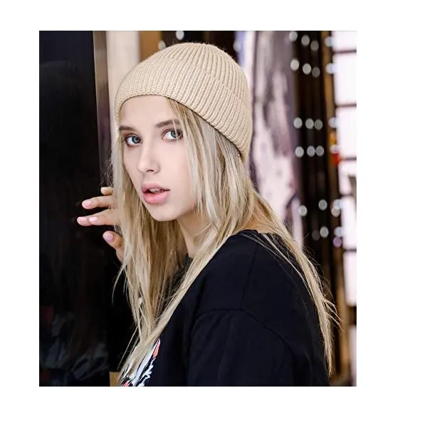 Gorro Gorros Para Hombre Y Mujer Termico Tejido Estilo Moda Beige