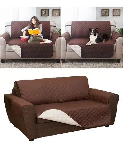 Protector Sofa Forro Mueble Doble Faz 2 Puestos Antiderrame