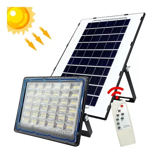 Foco Led 200w. Ip66 + Panel Solar + Control Remoto / Pm-008