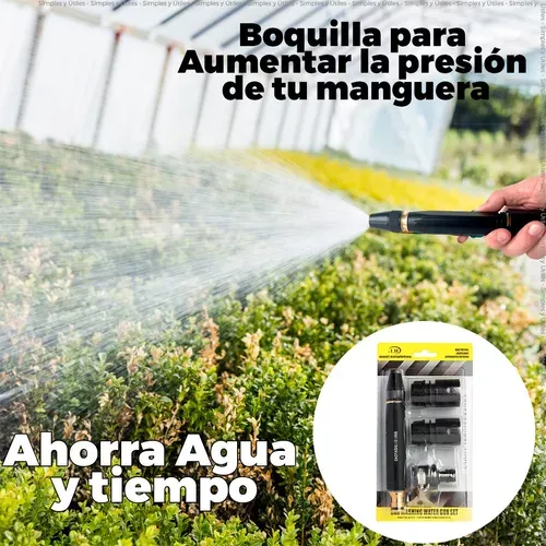 Boquilla Ahorradora Alta Presión Para Manguera Jardín Y Auto