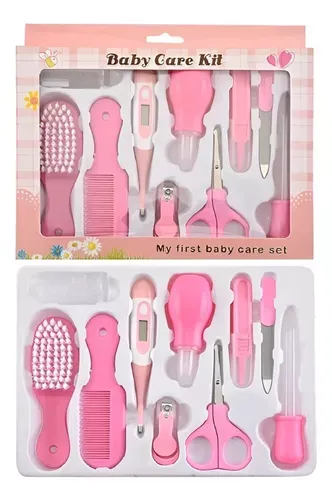 Set Aseo Para Bebes 10 Piezas Higiene Manicure Roro Cuidado Bebe Rosado Generica Cuidado Bebé Set Higiene rosa - x 10