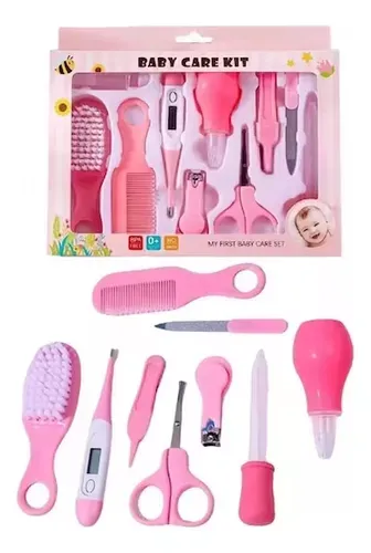 Set Aseo Para Bebes 10 Piezas Higiene Manicure Roro Cuidado Bebe Rosado Generica Cuidado Bebé Set Higiene rosa - x 10