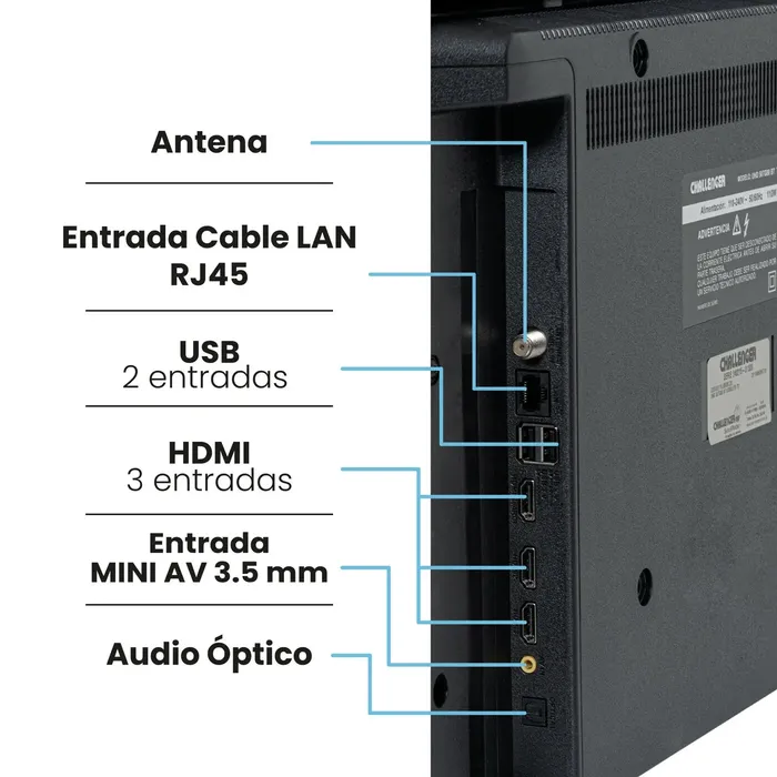 Tv Challenger 50" Pulgadas 126 Cm 50tg80 4k-Uhd Led Smart Tv Google