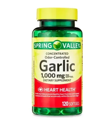 Garlic 1000 Mg Ajo Sin Olor Spring Valley 120 Softgels 