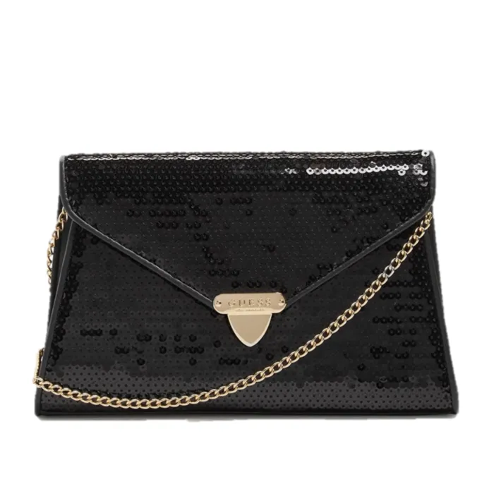 Bolso De Mano Guess Negro Lentejuelas DX24017