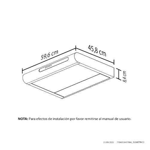 Campana Extractora De Aire HACEB 60 cm Tofu 3 Velocidades Negro