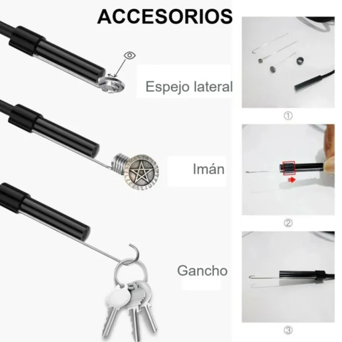 Cámara Endoscopica Android 3 En 1 Usb, Tipo C, Micro Usb