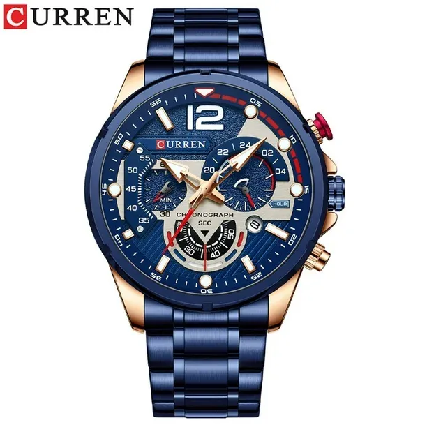 Reloj Curren 8395 Original Para Caballero (Azul Con Dorado)