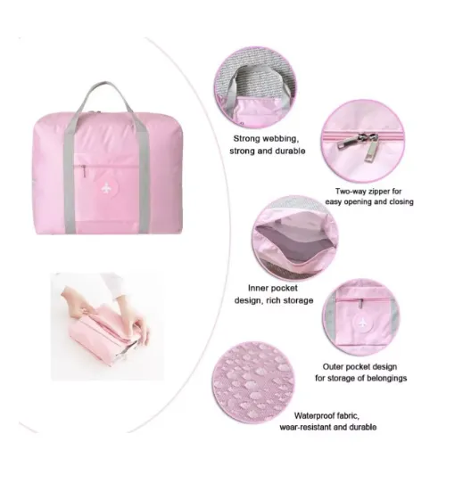 Maleta Para Viaje De Mano Multiusos Impermeable Rosa Envio Gratis