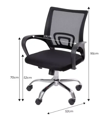 Silla Ejecutiva Ergonómica Negra Con Tapizado Mesh Color Negro Envio Gratis