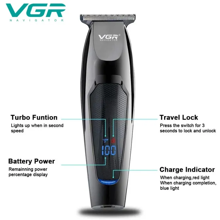 Barbera Recargable Inalambrica VGR V070 Con Indicador LED