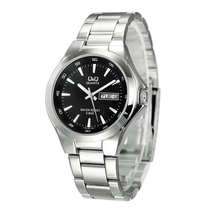 Reloj Q&q Qyq Analogo De Hombre A164j202y Acero + Estuche