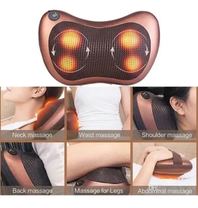 Masajeador Almohada De Cuello Hombro Y Espalda Con Calor