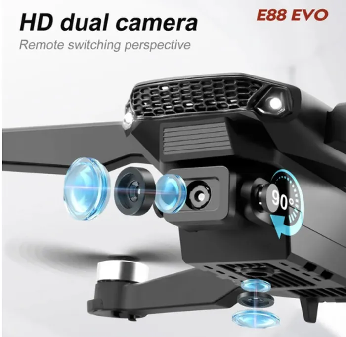 Drone Doble Cámara 4k Estuche Control Wifi Luz Led