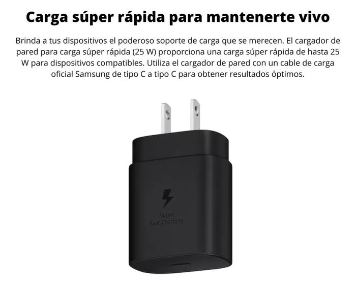 Cargador Original Samsung 25w Carga Rápida 