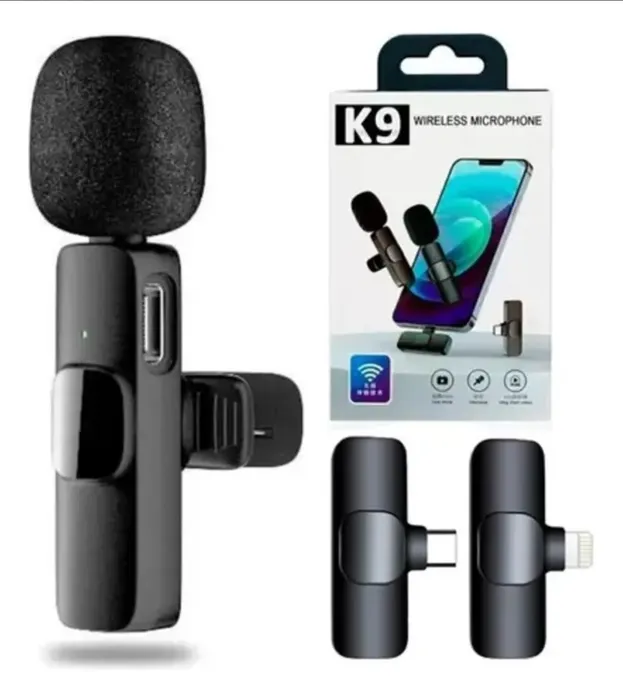 Microfono K9 Inalambrico 2en1 Solapa Para iPhone/tipo C 