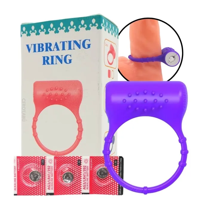 Anillo Vibrador Pene Retardante Eyaculación Texturizado 