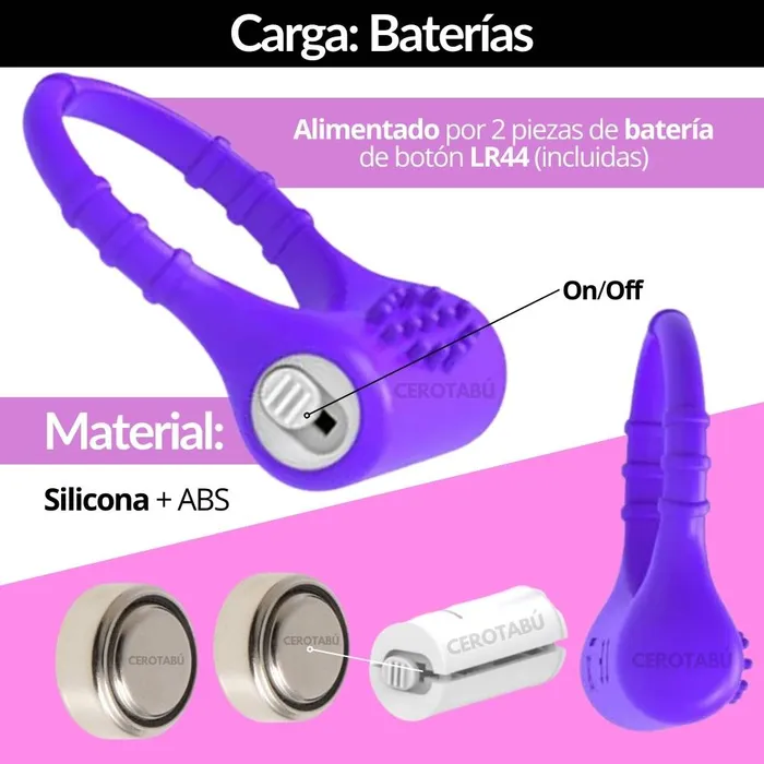 Anillo Vibrador Pene Retardante Eyaculación Texturizado 