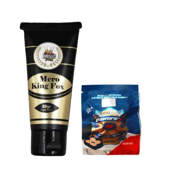 Retardante Masculino En Crema Mero King Fox + Power Sex Potencializador Sexual Un Sachet X 4 Pastillas 