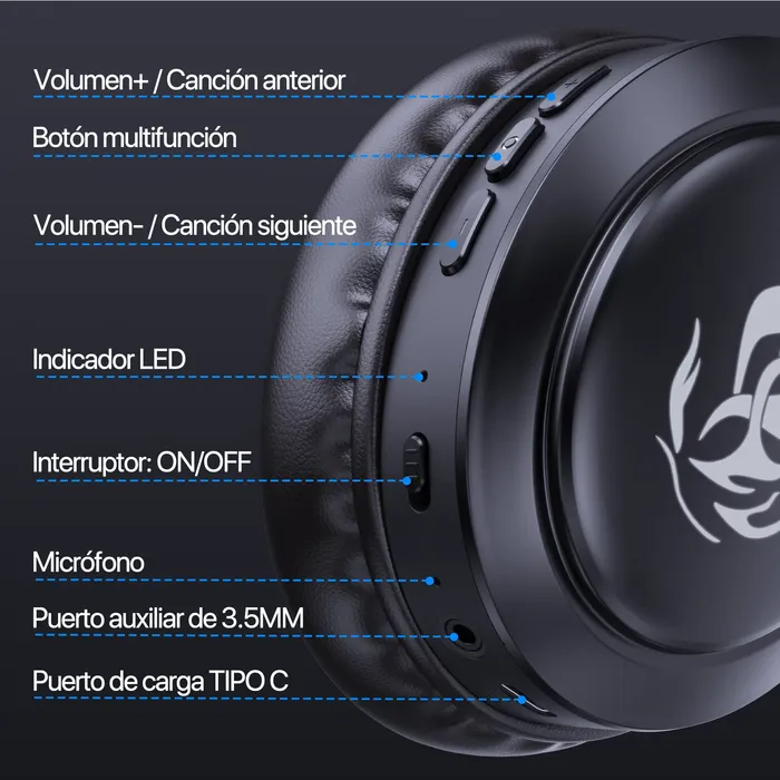 Diadema Gamer  Bluetooth Original 1Hora AUT202