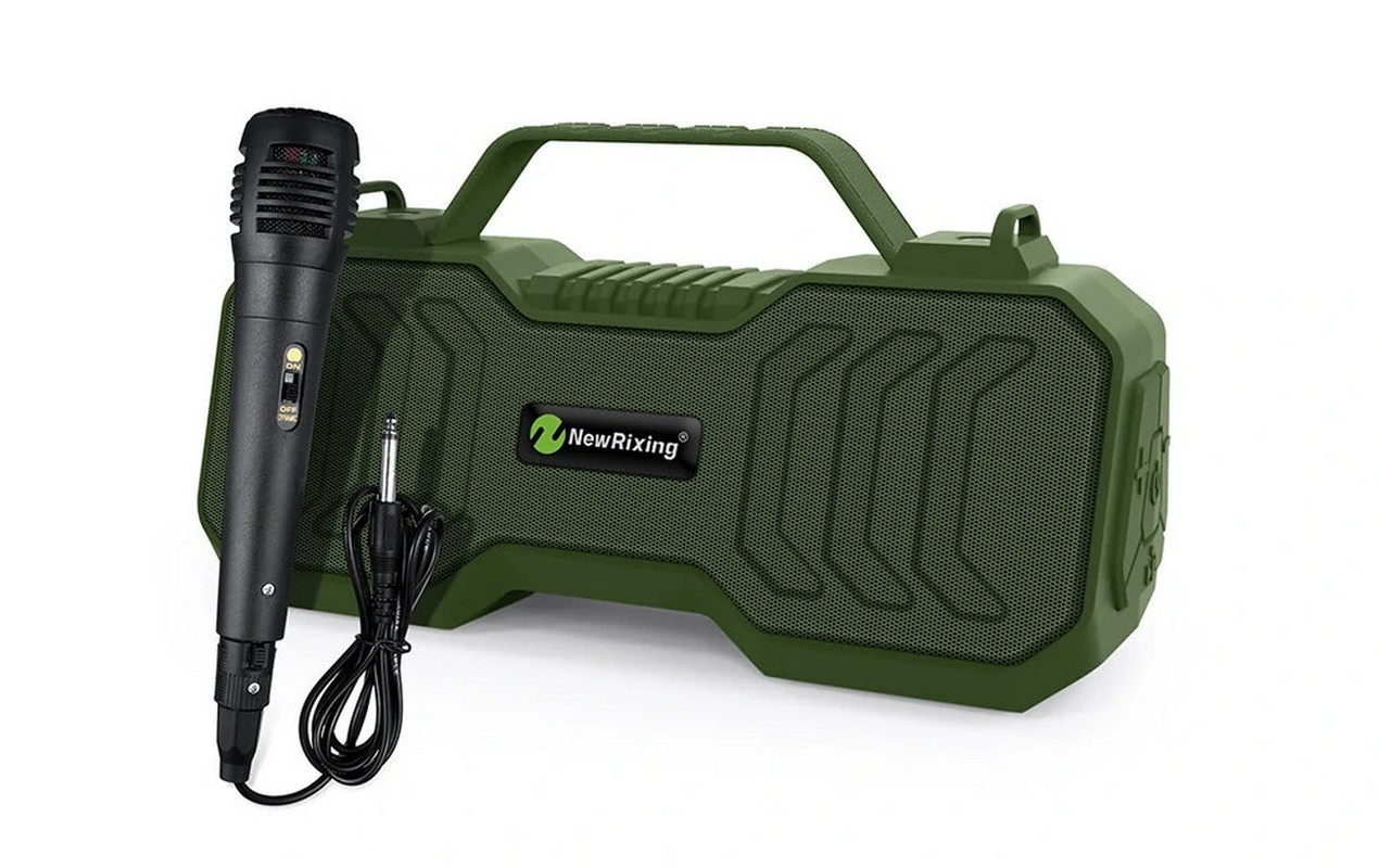 Bocina Parlante Mi Portable Bluetooth Nr-4500m + Microfono Verde
