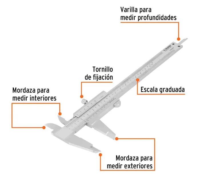 Calibrador Vernier Analógico 6" Acero, TRUPER  