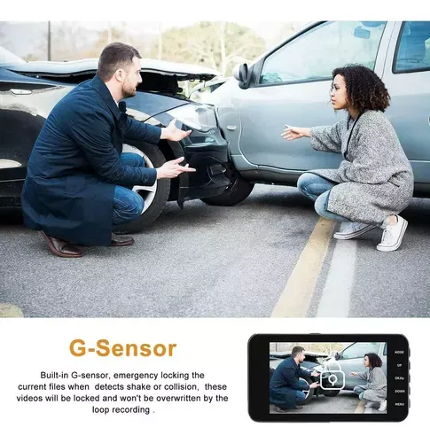 Cámara Grabadora De Conducción Dvr Con Pantalla + Trasera