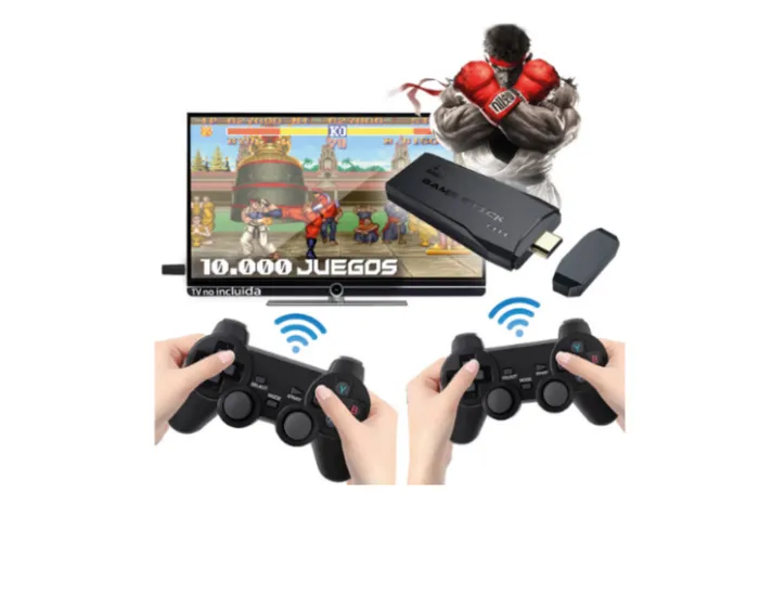 Consola Retro Hdmi 2 Controles Inalambricos Mas 10000 Juegos