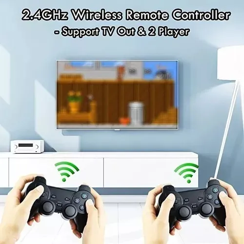 Consola Retro Hdmi 2 Controles Inalambricos Mas 10000 Juegos