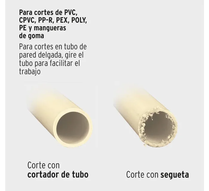 Cortador De Tubo Plástico, Capacidad De Corte 1-5/8", TRUPER 