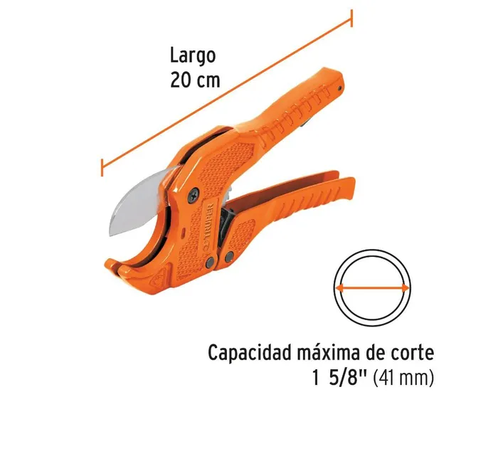 Cortador De Tubo Plástico, Capacidad De Corte 1-5/8", TRUPER 