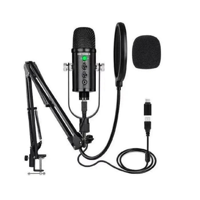Microfono Condensador En Kit Entrda Usb Adaptador Tipo C