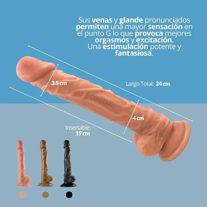 Dildo Realista Consolador Con Chupa Juguete Sexual 