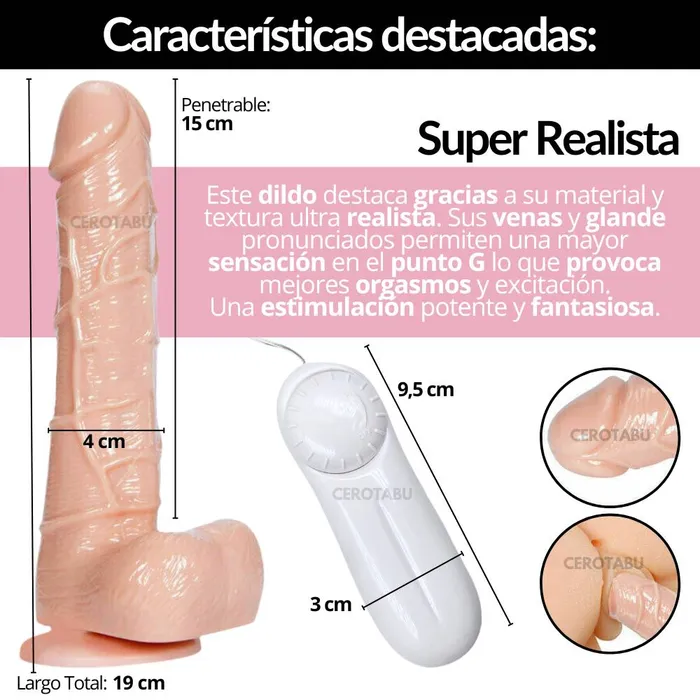 Dildo Vibrador Consolador Textura Realista Juguete Sexual