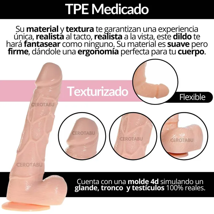 Dildo Vibrador Consolador Textura Realista Juguete Sexual