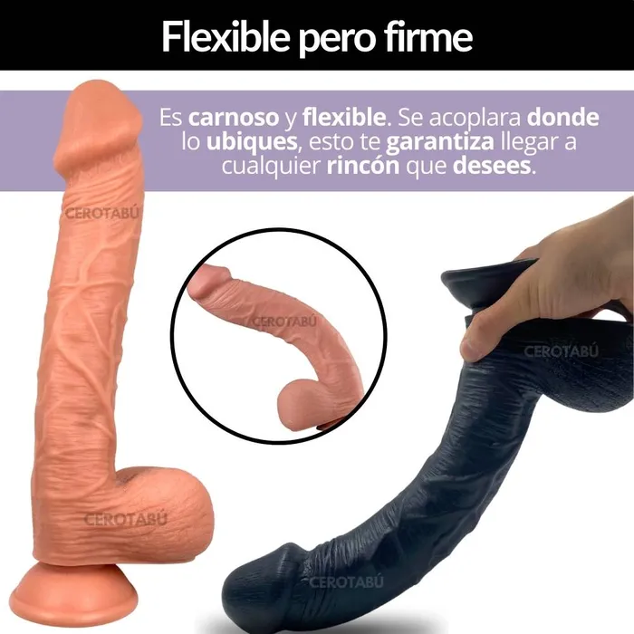 Dildo Textura Super Realista +Grande +Grueso Con Chupa