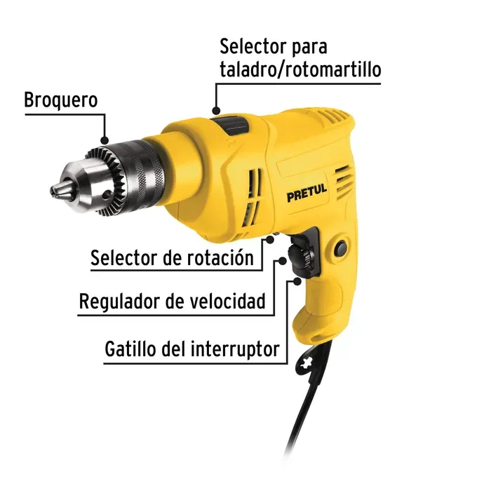 Taladro Percutor 1/2" 550 W Pretul