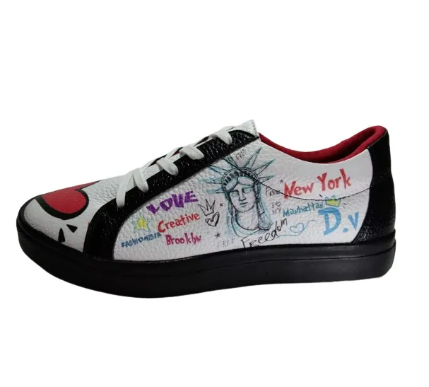 Tenis para Mujer en Cuero CALZADO GUERREROS LOVE NY BLANCO X NEGRO