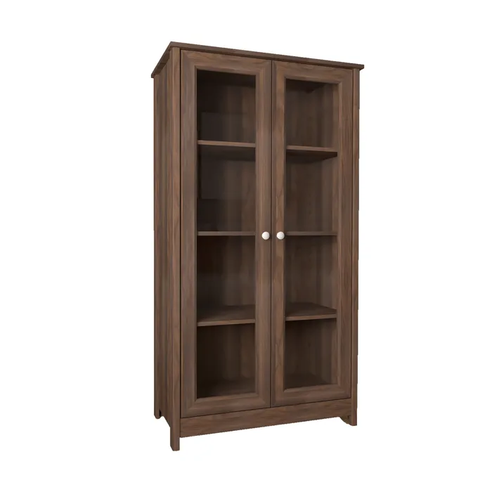 Mueble Vitrina 80cm En MDP 2 Puertas Marron