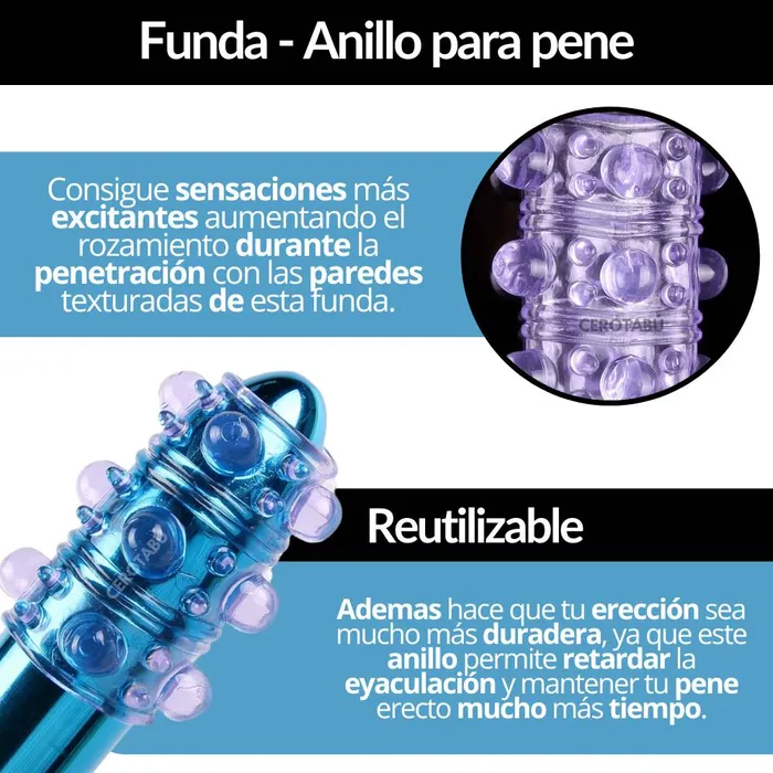 Funda Para Pene Anillo Retardante Masculino Texturizado