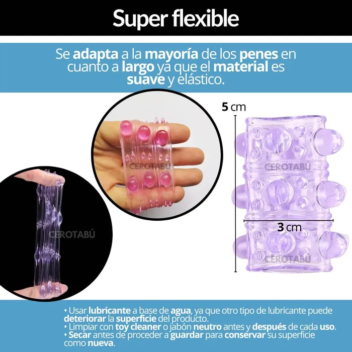 Funda Para Pene Anillo Retardante Masculino Texturizado