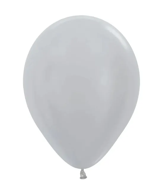 Globo Latex Redondo Satin Plata R-12 *50und Sempertex