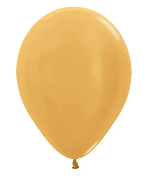 Globo Latex Redondo Metal Dorado R-12 *50und Sempertex