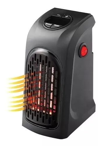 Calentador Ambiente Calefactor Graduable Electrico Temporiza Color Negro 110V
