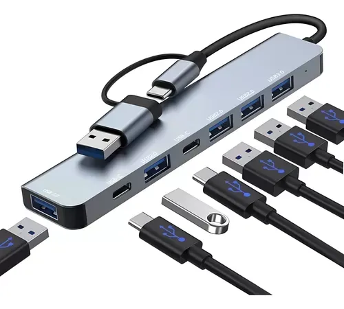 Hub Adaptador Usb 3.0 Tipo C 7 En 2 Multifuncional Universal