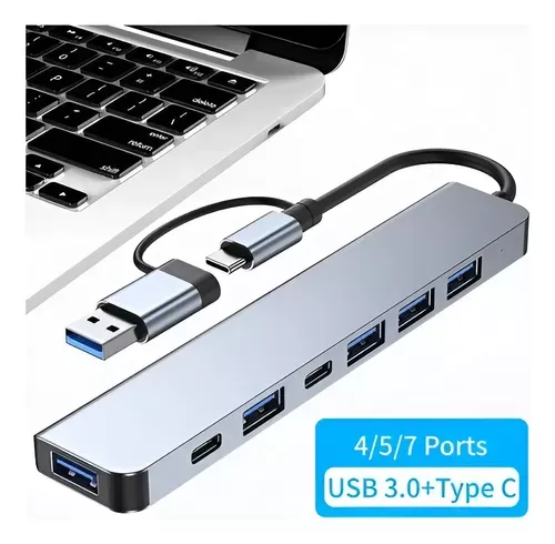 Hub Adaptador Usb 3.0 Tipo C 7 En 2 Multifuncional Universal