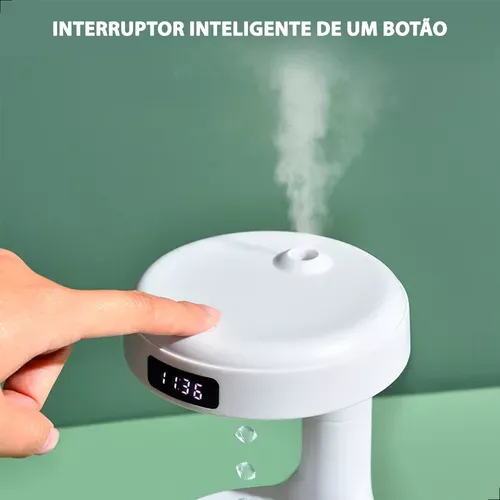 Humidificador Difusor Antigravedad Gotas Agua Pantalla Led