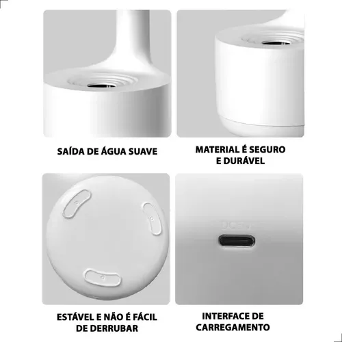 Humidificador Difusor Antigravedad Gotas Agua Pantalla Led