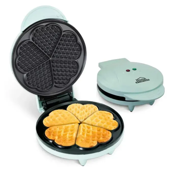 Wafflera Eléctrica Home Elements Corazón Mint HEW-906